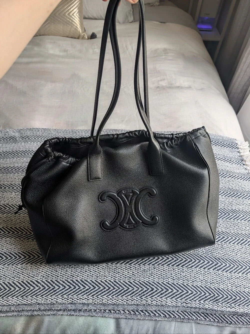 CELINE Calfskin Cuir Cabas Leather Tote
